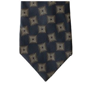 🎉. Z INC Tie Silk Men’s Navy & Tan Good Condition